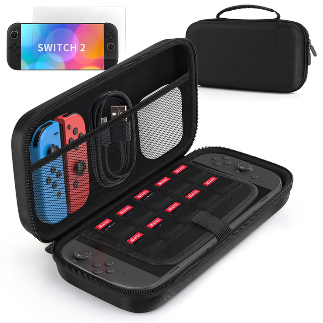 Professional EVA Switch Console and Accessories Hard Case with Internal Mesh Pocket EVA Waterproof Storage Box