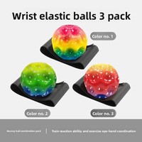 Balle élastique de poignet style pierre de lune, jouet de force de poignet pour jeunes, gadget anti-ennui, matériau PU lumineux, unisexe