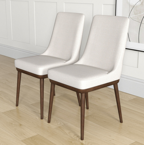 Chaise de salle à manger moderne et confortable pour l'extérieur, avec structure en bois et tissu en coton - Product Image 1