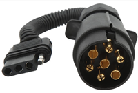 Anhänger Draht adapter Stecker 7Way EU Round to 4Way US Flat Coiled Kabelst ecker 7Pin bis 4Pin ABS Messing für die meisten Anhänger RV