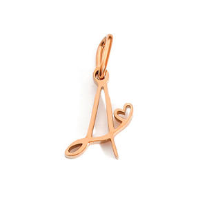 Personnalisé Plaqué Or Acier Inoxydable 26 Coeur <span class=keywords><strong>Lettre</strong></span> Alphabet Pendentif A-Z Initiale Charme DIY Bijoux pour Cadeau - Product Image 3