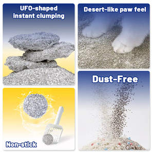 Litière pour chat mixte minérale et manioc, agglomération rapide, écologique, biodégradable, contrôle des odeurs, sans poussière, hautement absorbante - Product Image 2