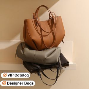 תיקי טוט מעור אמיתי אופנתיים לנשים לשנת <span class=keywords><strong>2026</strong></span>, תיקי יד גדולים וקיבוליים - Product Image 1