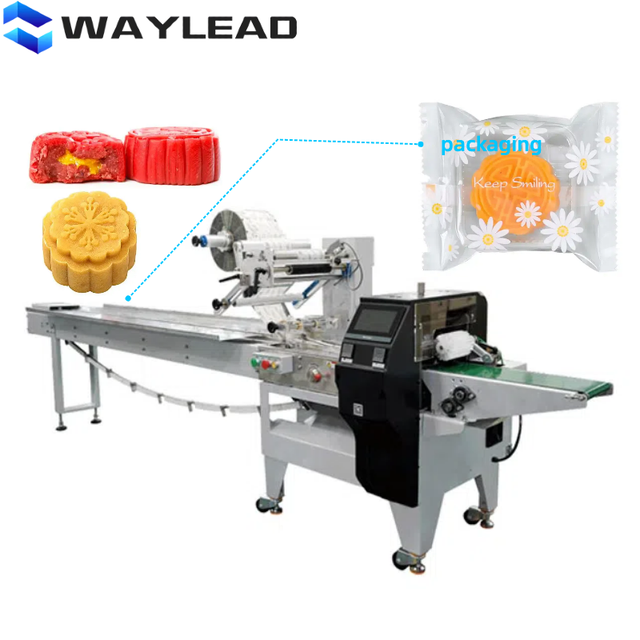 Automatic Flowed Wrapper Machine Horizontal Flowed Pack Packing Machine Multifunction Moon Cakes Packaging Machines