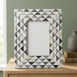 BS INTERNATIONAL Handmade for Adjustable Vertical Tabletop Home Office Decorative Square Bone Inlay UV Printed Photo <b>Frame</b> - Product Image 1