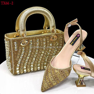 TX66 Sandales Italiennes à Talons Hauts et Sac Assorti pour Femme, Ensemble de Soirée, Super Promotion Chaussures et <span class=keywords><strong>Sacs</strong></span> Africains Assortis - Product Image 5