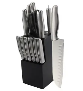 <strong>Amazon</strong> Top Seller 14 Pieces <strong>Kitchen</strong> <strong>Knife</strong> <strong>Set</strong> Stainless Steel High Quality Hollow Handle Chef <strong>Kitchen</strong> <strong>Knife</strong> <strong>Set</strong> With Block - Product Image 1