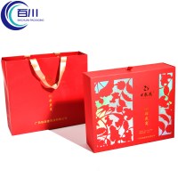 Nueva Caja de Regalo Resistente con Cajón Rojo, Impresión de Logotipo en Lámina Dorada, Empaque con EVA para Frascos de Perfume, Aceite o Productos para el Cuidado de la Piel