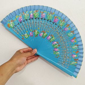 Traditional Chinese Hand Carved Painted Bamboo for Wedding Home Decoration Business Gift 33Cm <b>Handheld</b> <b>Fan</b> Festivals Love - Product Image 4