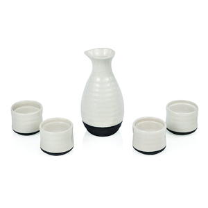 Artisanat Traditionnel 1PC Poterie Bien <span class=keywords><strong>Carafe</strong></span> et 2 PIÈCES Tasses à Saké Blanc Maneki Neko Chat Design Japonais En Céramique Sur Mesure set De saké - Product Image 4