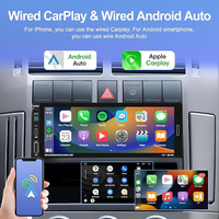 Radio Mobil Android Single 1DIN 6.86 Inci dengan Layar Sentuh Wireless CarPlay, Pemutar Audio Video GPS dengan BT, GPS, WiFi, FM