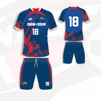 Jersey sepak bola Universitas uniseks set sepak bola poliester cepat kering dengan nama dan Logo cetak kustom layanan OEM untuk dewasa anak-anak
