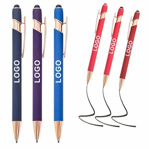 Stylo bille personnalisable avec logo, en plastique, avec lumière laser rotative pour la publicité, stylo bille promotionnel rétractable en aluminium - Product Image 1