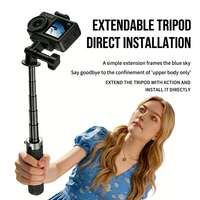 Mini trépied pliable de 40 cm, perche télescopique extensible, fixation magnétique rapide, design à 4 pieds, poignée portable, bâton de selfie 2-en-1