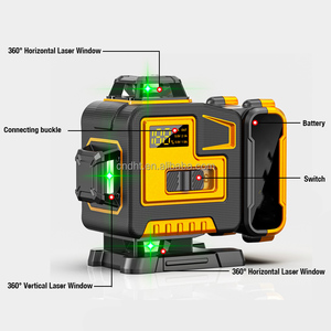 <span class=keywords><strong>Nivel</strong></span> Láser Inteligente Industrial de 16 Líneas 4D con Líneas Cruzadas Verdes, Autonivelante de 360°, Rotación 4x360, Batería 18650 de 12V - Product Image 4