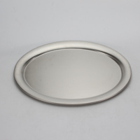 Plateau jetable écologique en acier inoxydable à paroi simple, technique de polissage métallique pour servir les plats lors du camping