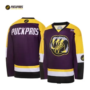 Camisa de hockey no gelo para adultos com logotipo personalizado, camisa de poliéster para equipes profissionais, roupa com bordado personalizável