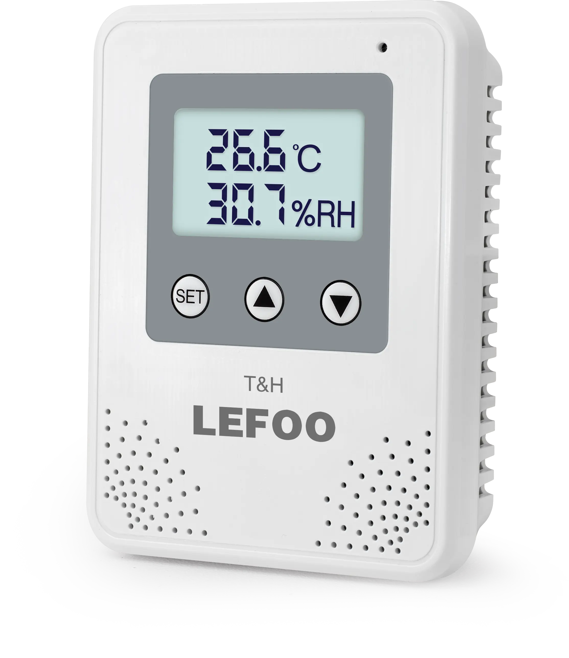 LEFOO CE ROHS certificado pantalla LCD controlador de temperatura y humedad sensor transmisor con función de relé y alarma