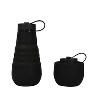 Vente en gros de gobelets pliables en silicone de 600 ml, bouteille d'eau portable pour le sport et les voyages, gobelets extensibles, bouilloire d'extérieur