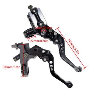 Kit de Palancas de Freno y Embrague Hidráulico Universal de 7/8'' (22mm) con Cilindro Maestro y Depósito para Motocicleta, Controles Izquierdo y Derecho - Product Image 3