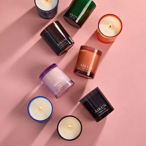 AIKUN Glass Jar Scented <b>Candle</b> Frosted Soy Wax Single Wick Aromatherapy Home Decor Gift OEM ODM Wholesale Factory - Product Image 2