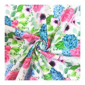 Factory Cheap Price Digital Custom Printing 4x2 Skinny Rib Knit Fabric Polyester Spandex For Kids Clothing