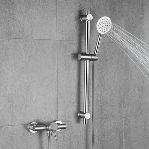 304 Stainless Steel Brushed Single Handle Shower Set Rain Spray Round Head Ceramic Valve 7.0gpm Flow Rate - Product Image 1