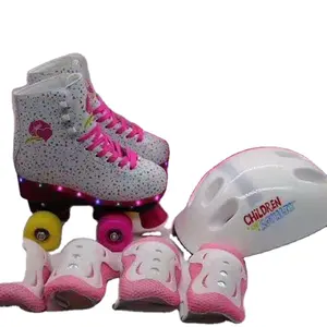 4 Wheels Chinese Supplier Roller Skates Comfortable Roller Skates Outdoor With Helmet Protector Combo