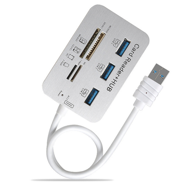 Multifunctional 7 in 1 USB 3.0 Card Reader Computer Splitter
