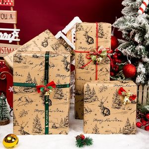 Christmas Wrapping <b>Paper</b> Kraft Wrapping <b>Paper</b> Cute Christmas tree little bird rabbit reindeer <b>pattern</b> wrapping <b>paper</b> - Product Image 2