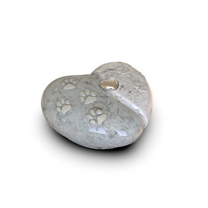 Оптовая продажа, изготовленная на заказ, керамическая мемориальная шкатулка, миниатюрная серебрянная урна для сердца для пепел, контейнер для погребения на память - Product Image 3