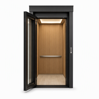 Ascenseur domestique pour villa, ascenseur résidentiel compact avec porte à tirage manuel en verre transparent, ascenseur pour maison à petit espace