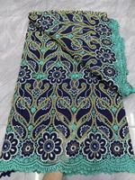 Dentelle Guipure Écologique de Luxe, Tissu Brodé Multicolore en Chiffon pour Robes de Mariage et de Soirée