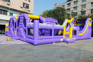 Parc de Divertissement Gonflable Personnalisé en Toile PVC Durable, Multiples Zones de Jeu avec Toboggans et Obstacles, Souffleurs Inclus - Product Image 2