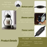 Chauffe-bougie moderne en métal avec fonction minuterie, diffuseur de cire parfumée pour bien-être, spa et décoration intérieure, fabrication directe OEM ODM
