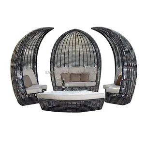 All weather outdoor Sun bed patio rattan sun lounger swimming pool furniture