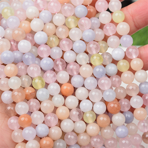 Perle Sciolte di Morganite Rosa Naturale UJBOX a Prezzo di Fabbrica, Rotonde Semi-Lavorate per Componenti di Gioielli Fai-da-Te, Vendita all'Ingrosso - Product Image 5