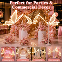 Lampe sur pied LED papillon lumineuse pour allée de mariage, entrée, scène, décoration d'événements et de fêtes