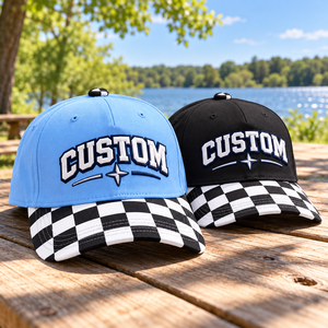 Gorra de Diseño Personalizado con Estampado de Cuadrícula, Letras Bordadas, Gráfico de Estrella y Brújula, Borde Reforzado, Venta al por Mayor, Verde Salvia, para Hombre, Estilo Skate - Product Image 3