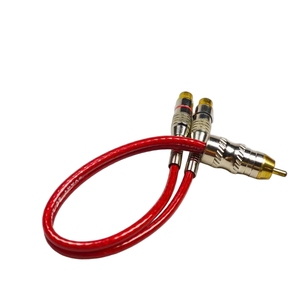 สายสัญญาณเสียงไฮไฟ RCA พร้อมขั้วต่อชุบทองสำหรับเครื่องขยายเสียงรถยนต์ ซับวูฟเฟอร์ และอุปกรณ์ภายในบ้าน 1 ตัวผู้ 2 ตัวเมีย - Product Image 2