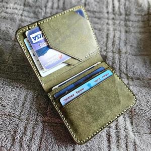 Premium Olive Green Leather <b>Card</b> <b>Wallet</b> for Men with Multiple <b>Card</b> Compartments - Product Image 3