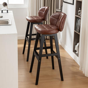 Meubles de restaurant de luxe à prix d'usine, <span class=keywords><strong>tabouret</strong></span> de bar <span class=keywords><strong>en</strong></span> <span class=keywords><strong>bois</strong></span> haut avec dossier <span class=keywords><strong>bas</strong></span> <span class=keywords><strong>en</strong></span> cuir pour l'extérieur, BC-008 - Product Image 6