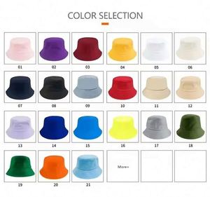 Wholesale Double Sided Bucket Hat Reversible Custom Bucket Hats Embroidered Wide Brim Cotton <b>Plain</b> Fisherman <b>Cap</b> for Men Women - Product Image 5