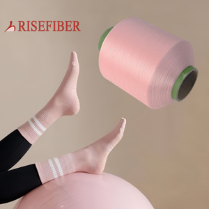 하이 퀄리티 염색 컬러 스판덱스/폴리 에스테르 SCY 코어 스핀 링 뜨개질 양말과 직조를위한 원사 - Product Image 1