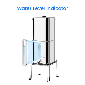 Quadrado forma 304 aço inoxidável gravidade Fed água filtro sistema para exterior remover flúor cloro bactérias - Product Image 3