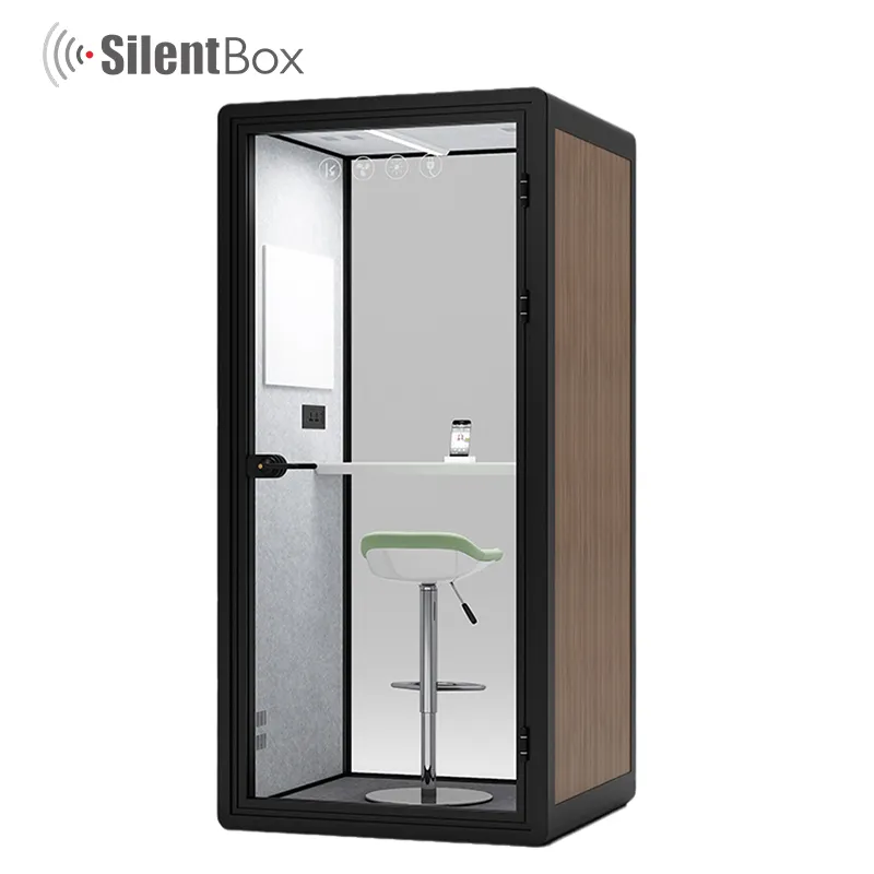 New Acoustic Booth Movable Silence Booth with Ventilation System for Office Phone Booth and home