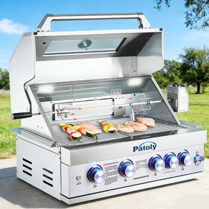 Nueva Parrilla de Acero Inoxidable 304 de Alta Calidad para Exteriores, 5 Quemadores con Control de Encendido Tipo Botón, Apta para Restaurantes - Product Image 1