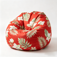 Fauteuil pouf pour adultes Design moderne avec logo personnalisé Tissu polyester vert imprimé OEM pour promotions commerciales