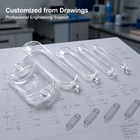Barquette en verre de quartz de laboratoire haute pureté, résistante à la chaleur 1100°C ° Support de plaquettes en quartz transparent pour la recherche en semi-conducteurs OEM ODM