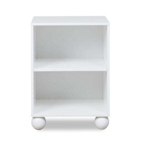Table d'appoint blanche simple pour enfants, table de chevet en bois pour chambre à coucher avec 2 étagères ouvertes